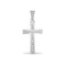 9ct White Gold Channel Set CZ Cross