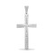 9ct White Gold Channel Set CZ Cross