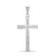 9ct White Gold Channel Set CZ Cross