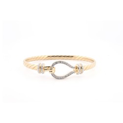 9ct Yellow CZ set child hook bangle