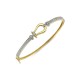 9ct Yellow CZ set ladies hinged hook bangle