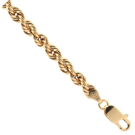 9ct Yellow Gold 5mm Gauge Hollow Rope Chain
