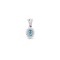 9ct White Gold Natural Diamond And Blue Topaz Pendant