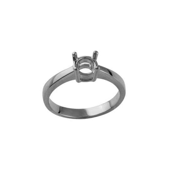 Platinum 0.70ct 6mm Round Solitaire 4 Claw Ring Mount