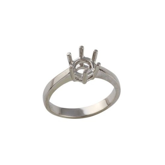 Platinum 0.70ct 6mm Round Solitaire 6 Claw Ring Mount