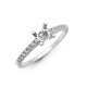 18ct White 0.17ct Natural Diamond Semi Set Ring - Holds 1.00ct