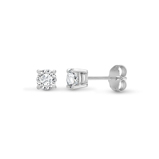 18ct White Gold 1ct Claw set earrings