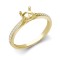 18ct Yellow Gold 0.12ct Natural Diamond Pave set Wed-fit Ring Mount- Holds 0.50ct