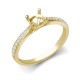 18ct Yellow Gold 0.12ct Natural Diamond Pave set Wed-fit Ring Mount- Holds 0.50ct