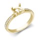 18ct Yellow Gold 0.14ct Natural Diamond Pave set Wed-fit Ring Mount- Holds 1.00ct