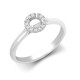 18ct White Gold 0.08ct Natural Diamond Micro-set Halo Wed-fit Ring Mount- Holds 0.25ct