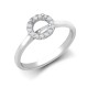 18ct White Gold 0.11ct Natural Diamond Micro-set Halo Wed-fit Ring Mount- Holds 0.50ct