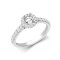 18ct White Gold 0.41ct Natural Diamond Micro-set Halo and Shoulders Wed-fit Ring Mount- Holds 0.50ct