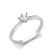 18ct White Gold 0.10ct Natural Diamond Pave set 6-claw Ring Mount- Holds 0.50ct