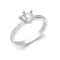 18ct White Gold 0.11ct Natural Diamond Pave set 6-claw Ring Mount- Holds 0.70ct