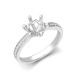 18ct White Gold 0.12ct Natural Diamond Pave set 6-claw Ring Mount- Holds 1.00ct