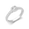 18ct White Gold 0.33ct Natural Diamond Micro-set Cushion-shaped Halo and Shoulders Wed-fit Ring Mount- Holds 0.25ct