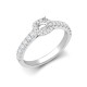 18ct White Gold 0.33ct Natural Diamond Micro-set Cushion-shaped Halo and Shoulders Wed-fit Ring Mount- Holds 0.25ct