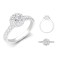 950 Platinum Gold 0.58ct Natural Diamond Micro-set Halo and Shoulders Wed-fit Ring Mount + 1.00ct Diamond