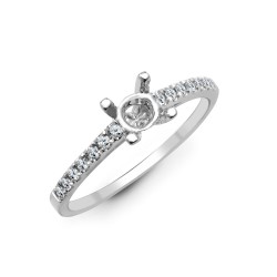 950 Platinum 0.17ct Natural Diamond Semi Set Ring - Holds 0.50ct