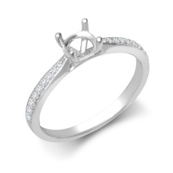 950 Platinum Gold 0.12ct Natural Diamond Pav?-set Wed-fit Ring Mount + 0.50ct Diamond