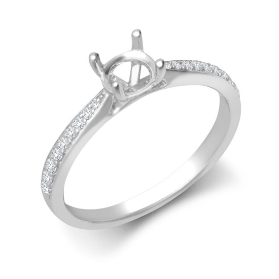 950 Platinum Gold 0.12ct Natural Diamond Pav?-set Wed-fit Ring Mount + 0.50ct Diamond