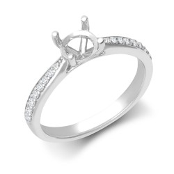 950 Platinum Gold 0.14ct Natural Diamond Pav?-set Wed-fit Ring Mount + 0.70ct Diamond