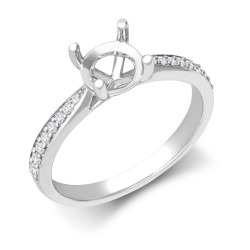 950 Platinum Gold 0.14ct Natural Diamond Pav?-set Wed-fit Ring Mount + 1.00ct Diamond