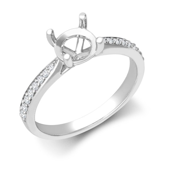 950 Platinum Gold 0.14ct Natural Diamond Pav?-set Wed-fit Ring Mount + 1.00ct Diamond