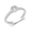 950 Platinum Gold 0.37ct Natural Diamond Micro-set Halo and Shoulders Wed-fit Ring Mount + 0.25ct Diamond