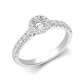 950 Platinum Gold 0.37ct Natural Diamond Micro-set Halo and Shoulders Wed-fit Ring Mount + 0.25ct Diamond