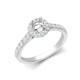 950 Platinum Gold 0.41ct Natural Diamond Micro-set Halo and Shoulders Wed-fit Ring Mount + 0.50ct Diamond