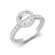 950 Platinum Gold 0.58ct Natural Diamond Micro-set Halo and Shoulders Wed-fit Ring Mount + 1.00ct Diamond