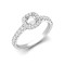 950 Platinum Gold 0.34ct Natural Diamond Micro-set Cushion-shaped Halo and Shoulders Wed-fit Ring Mount + 0.50ct Diamond