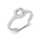 950 Platinum Gold 0.34ct Natural Diamond Micro-set Cushion-shaped Halo and Shoulders Wed-fit Ring Mount + 0.50ct Diamond
