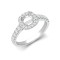 950 Platinum Gold 0.55ct Natural Diamond Micro-set Cushion-shaped Halo and Shoulders Wed-fit Ring Mount + 0.70ct Diamond