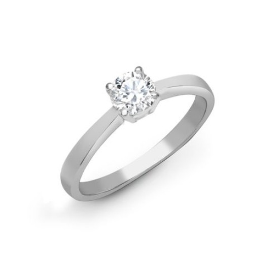 18ct White Gold 50pts Solitaire Natural Diamond Ring