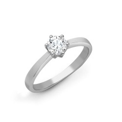 18ct White Gold 70pts Solitaire Natural Diamond Ring