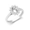 18ct White Gold 0.35ct Natural Diamond Claw-set Cluster Halo Oval Ring - Holds 7x5mm
