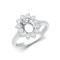18ct White Gold 0.62ct Natural Diamond Claw-set Cluster Halo Oval Ring - Holds 8x6mm