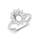 18ct White Gold 0.62ct Natural Diamond Claw-set Cluster Halo Oval Ring - Holds 8x6mm