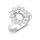 18ct White Gold 0.96ct Natural Diamond Claw-set Cluster Halo Oval Ring - Holds 9x7mm