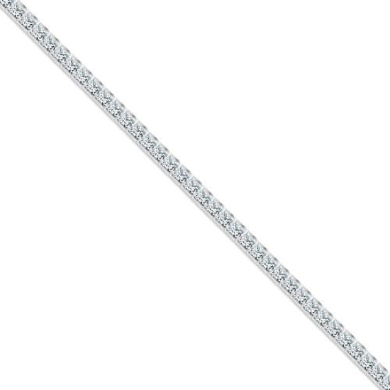 925 Silver Rhodium Plated Princess Cut Cubic Zirconia Tennis Bracelet