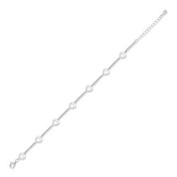 925 Silver CZ Heart Bracelet