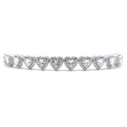 925 Silver CZ Set Heart Bracelet