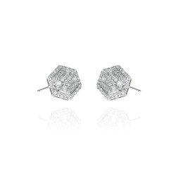 925 Silver CZ Brilliant and Baguette Cut Stud Earrings 925 Silver CZ Brilliant and Baguette Cut Stud Earrings