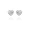 925 Silver CZ Brilliant and Baguette Cut Heart Stud Earrings