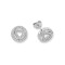 925 Silver CZ Set Heart in Circle&nbsp;Stud Earrings