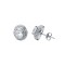 925 Silver CZ Set Halo Stud Earrings