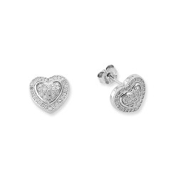 925 Silver CZ Set Heart Stud Earrings 925 Silver CZ Set Heart Stud Earrings